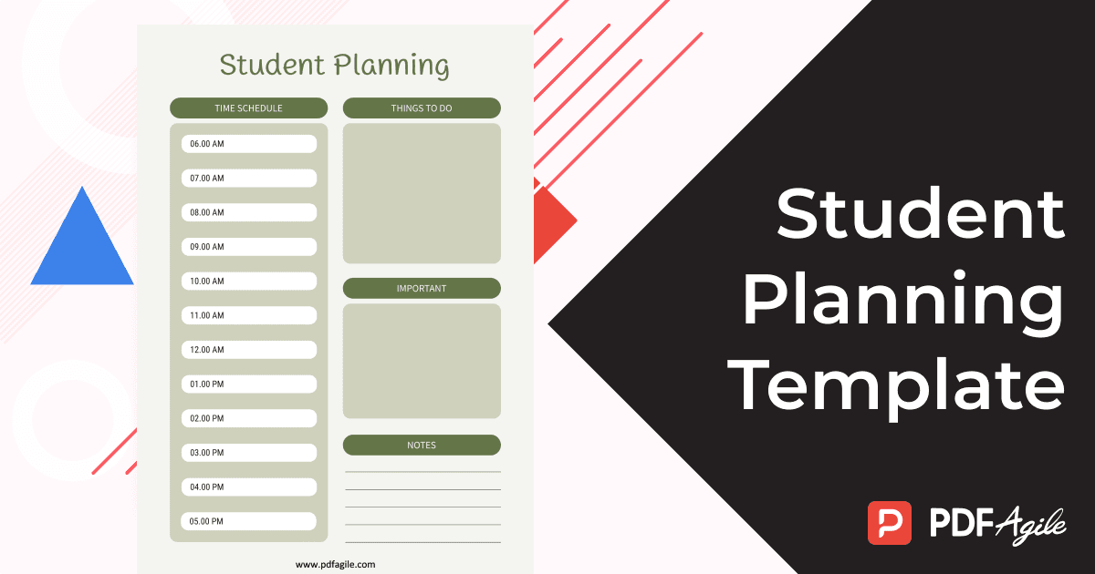 Student Planning Template