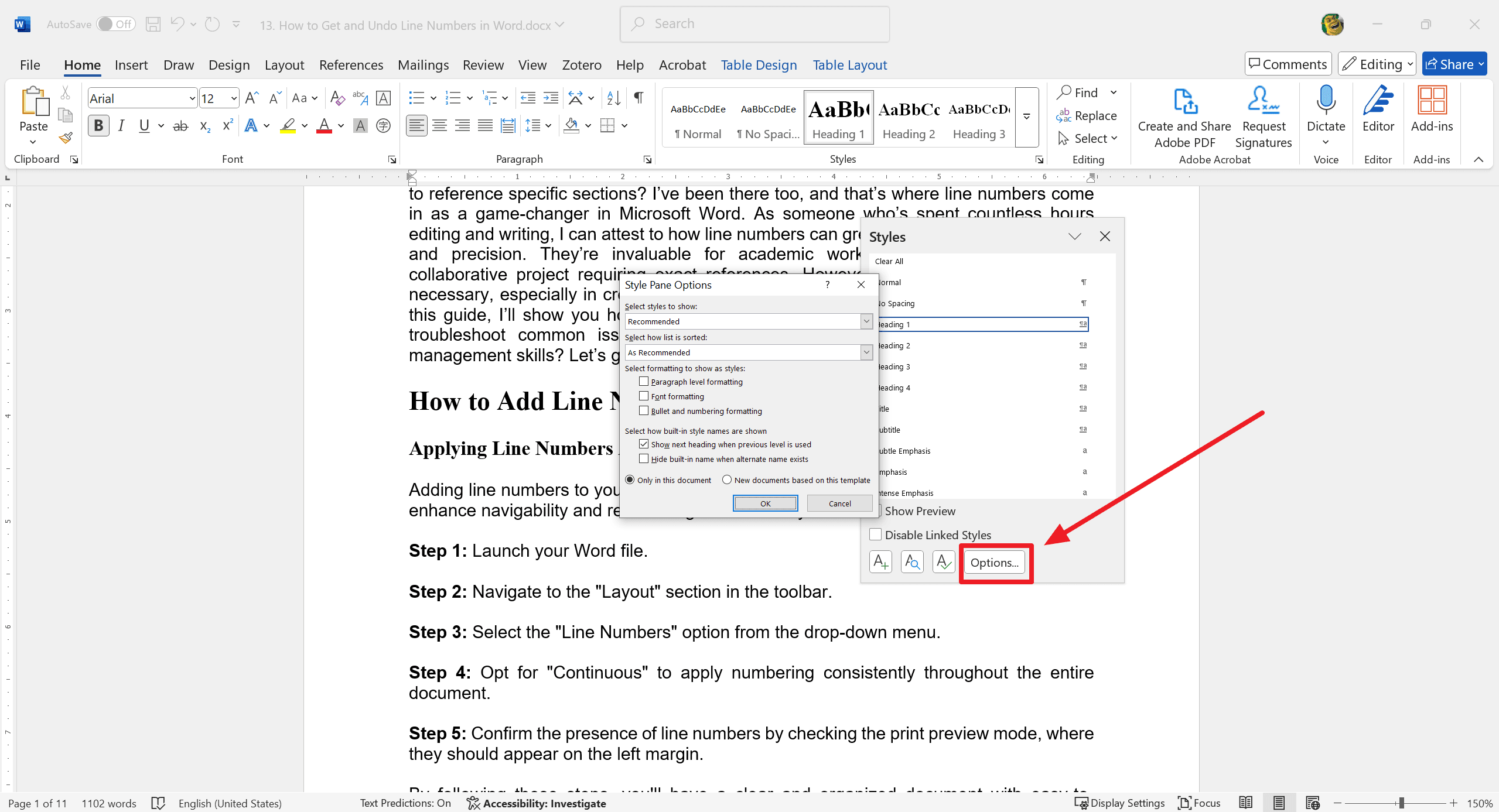 Styling Line Numbers