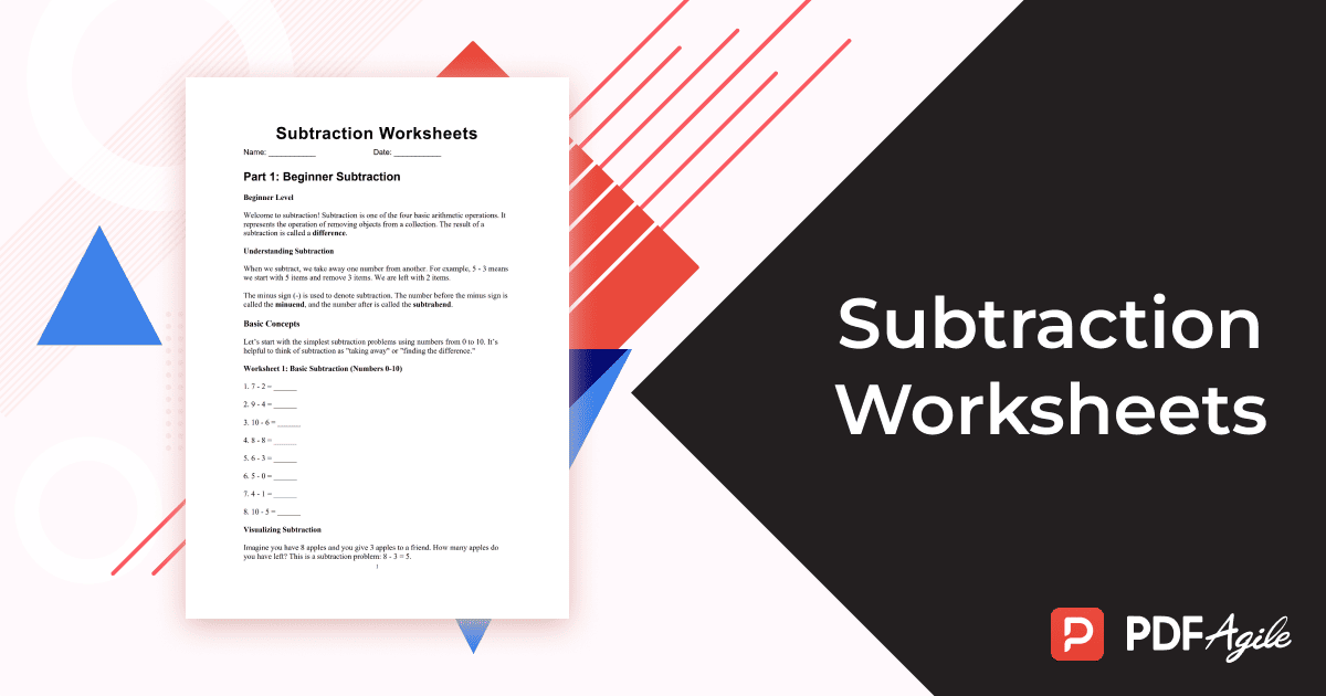 Subtraction Worksheets
