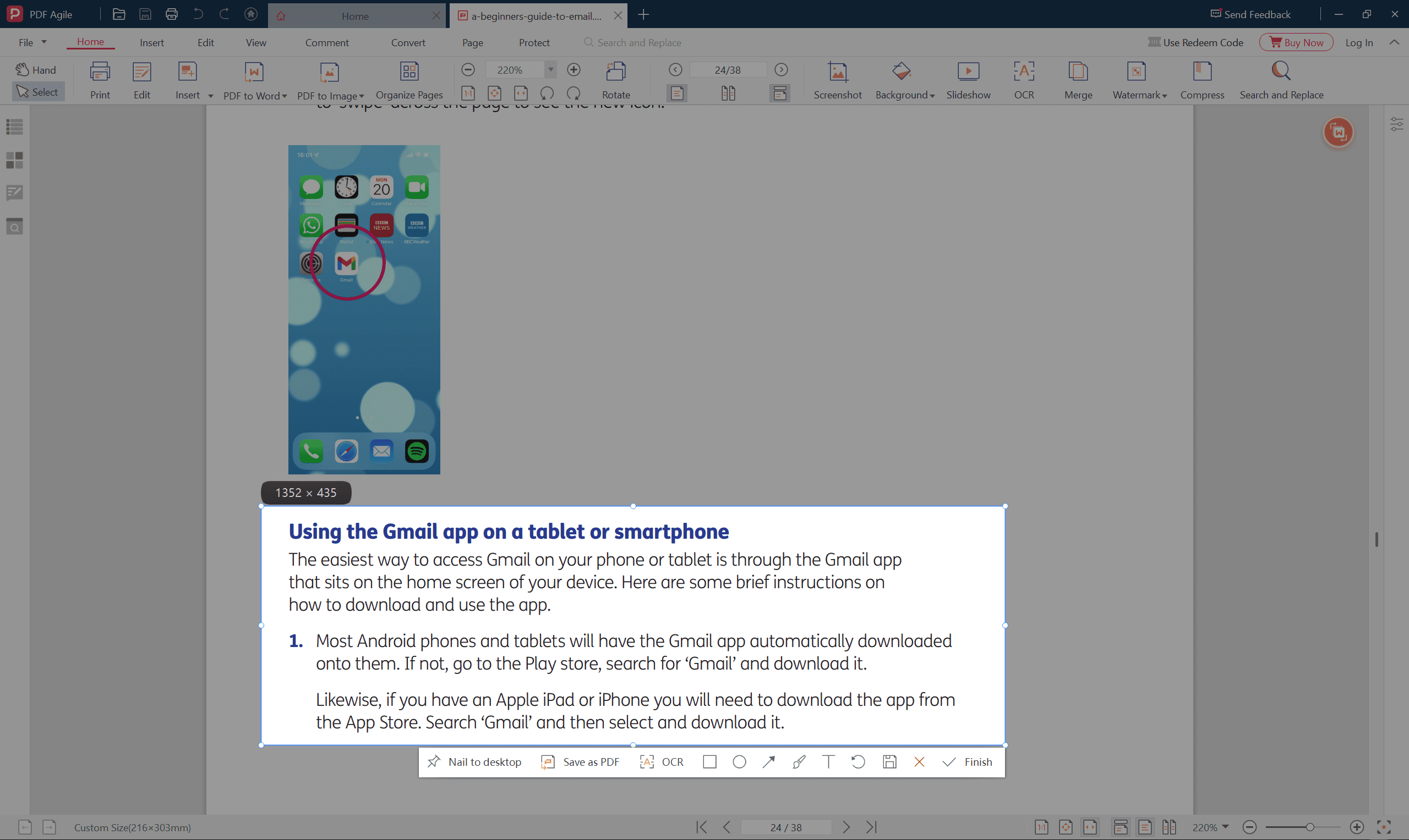 Take a Screenshot of a PDF Page with PDF Agile