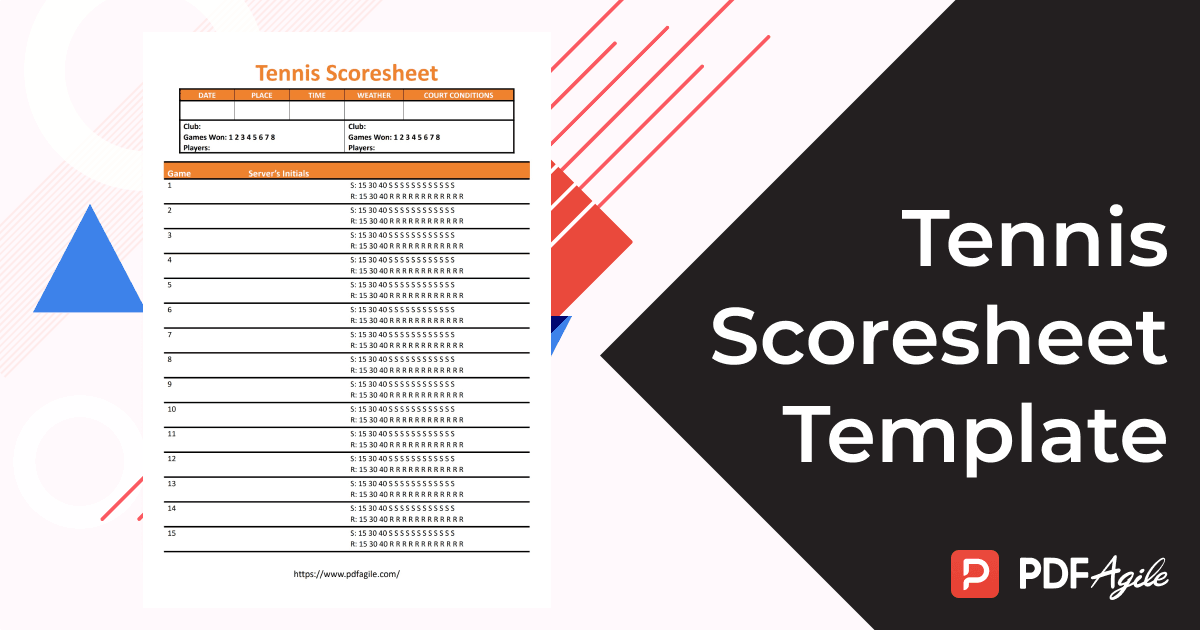 Tennis Scoresheet Template