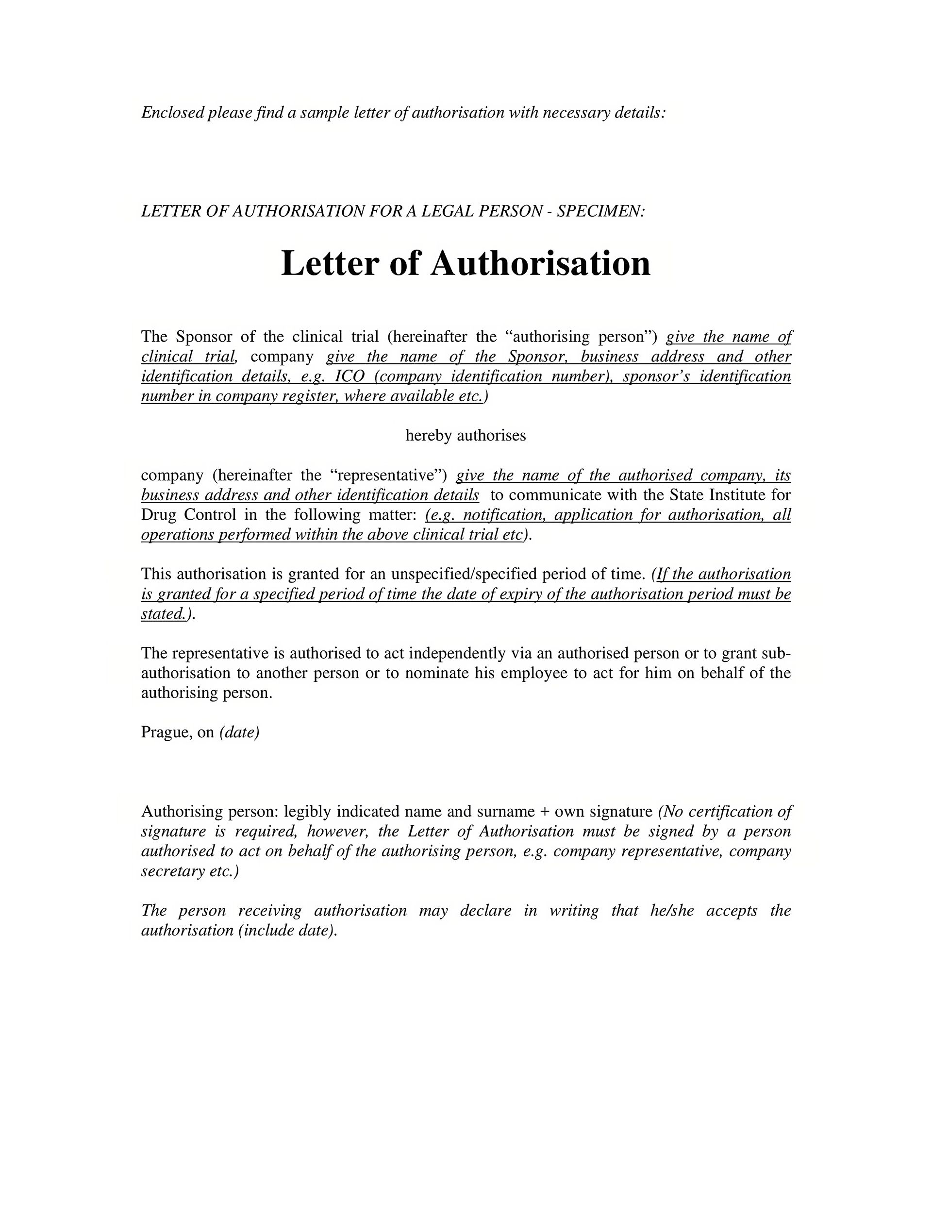 The Main Components of an Authorization Letter