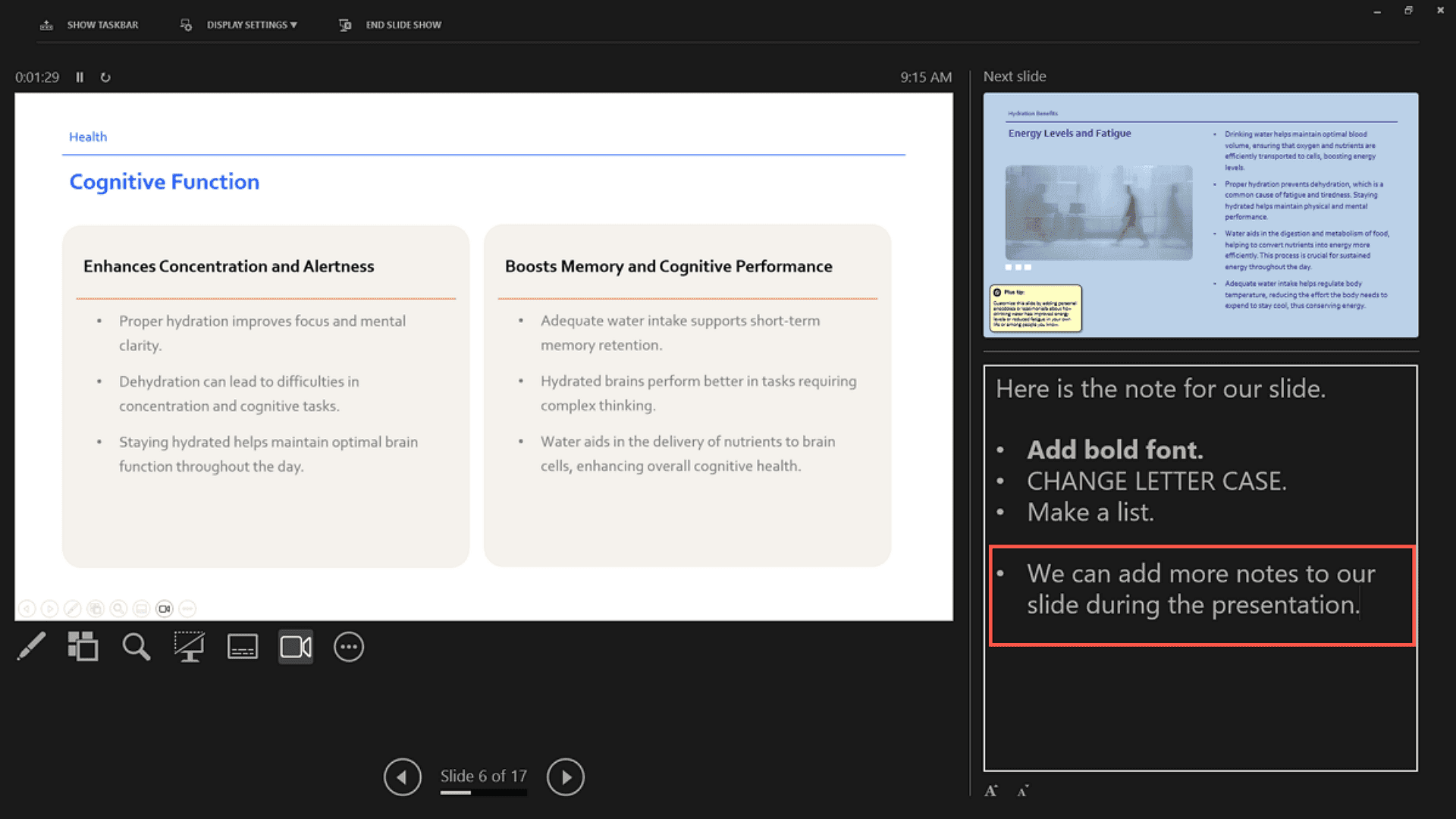 To Add Notes During Your Slideshow