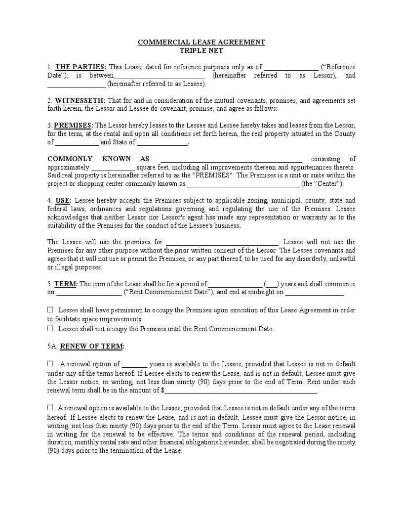 Triple Net Lease Meaning