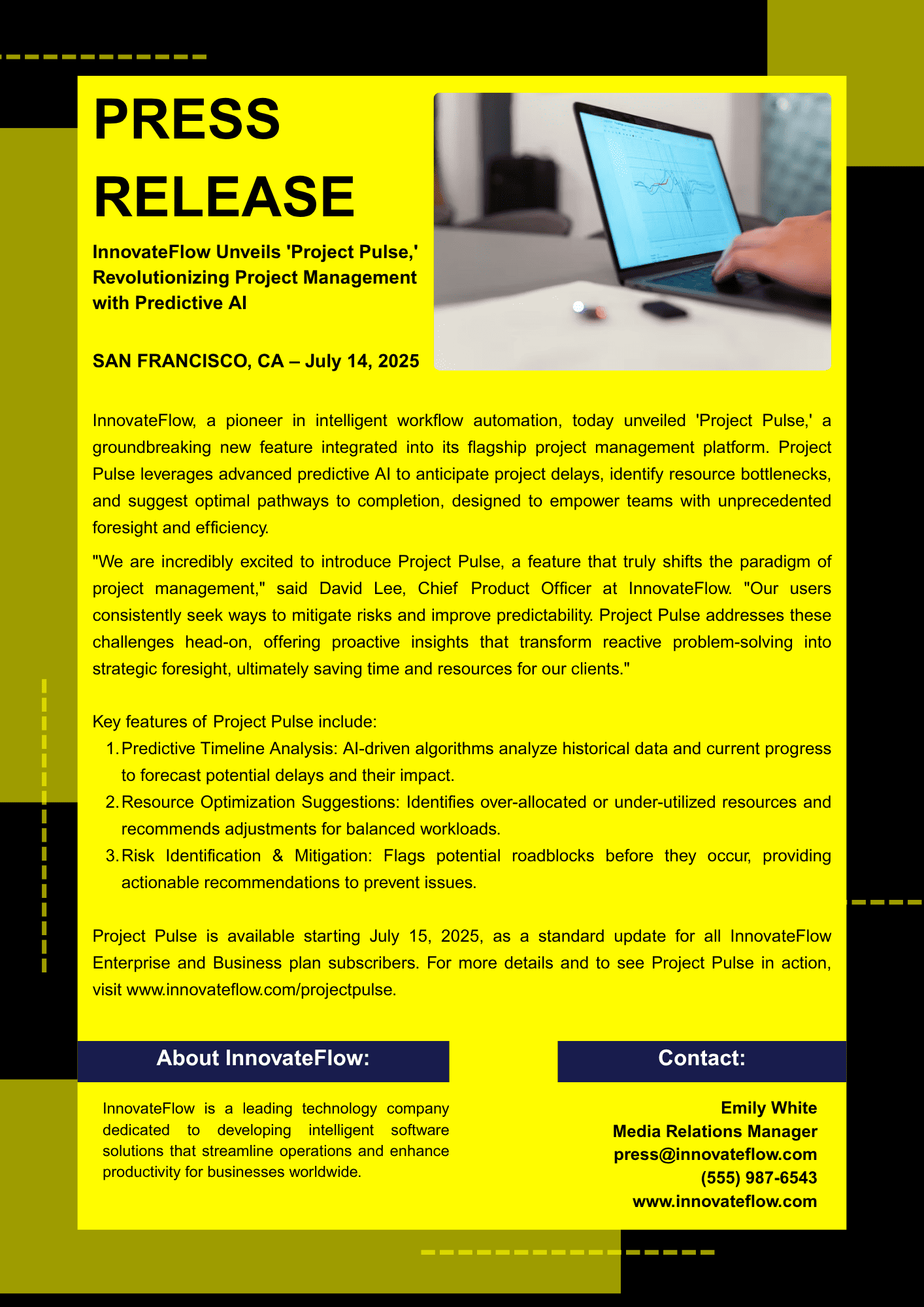 Type 2 Product Launch Press Release Template_example