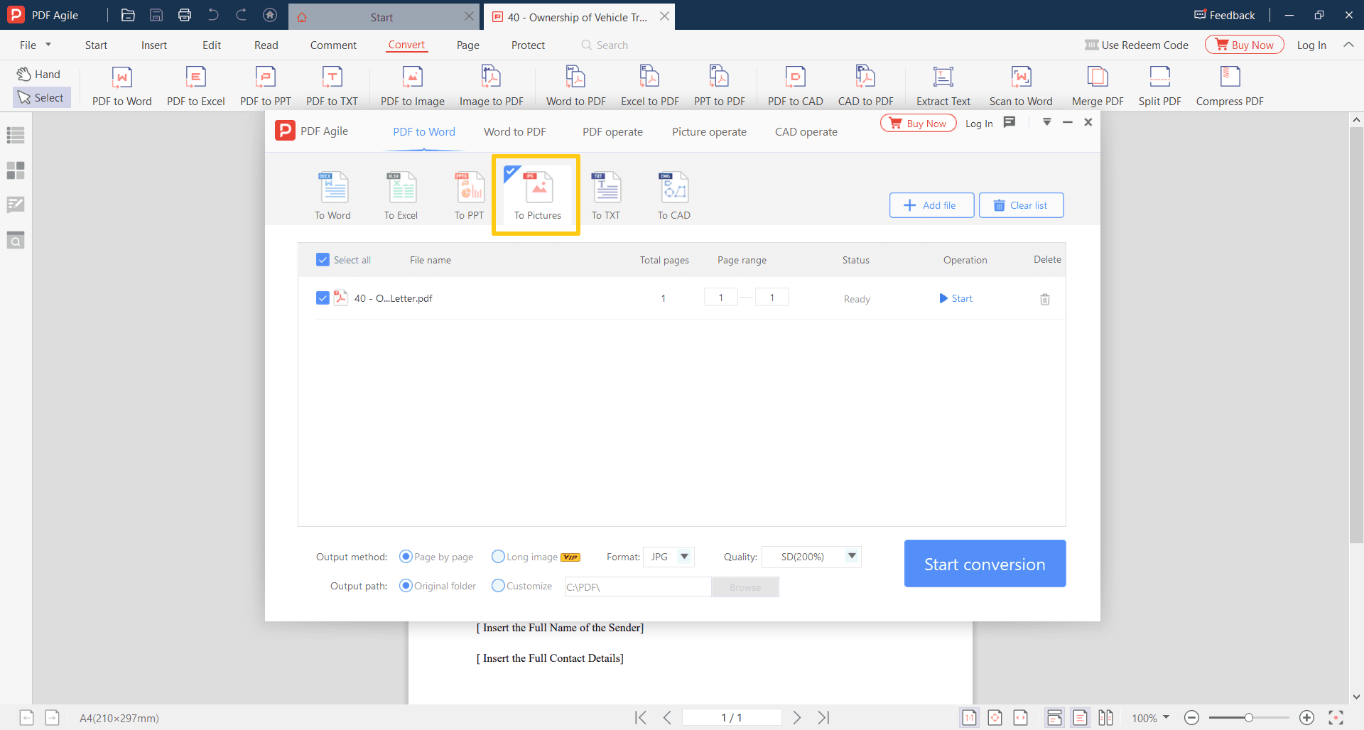 Upload your PDF, and it will be converted to JPG or PNG.png