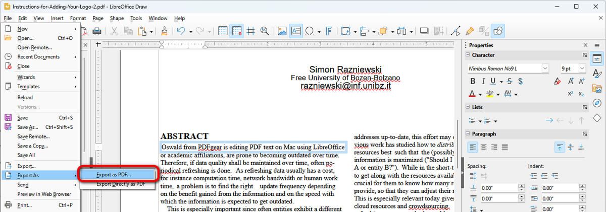Method 4: How to Edit PDF Text on Mac Using LibreOffice