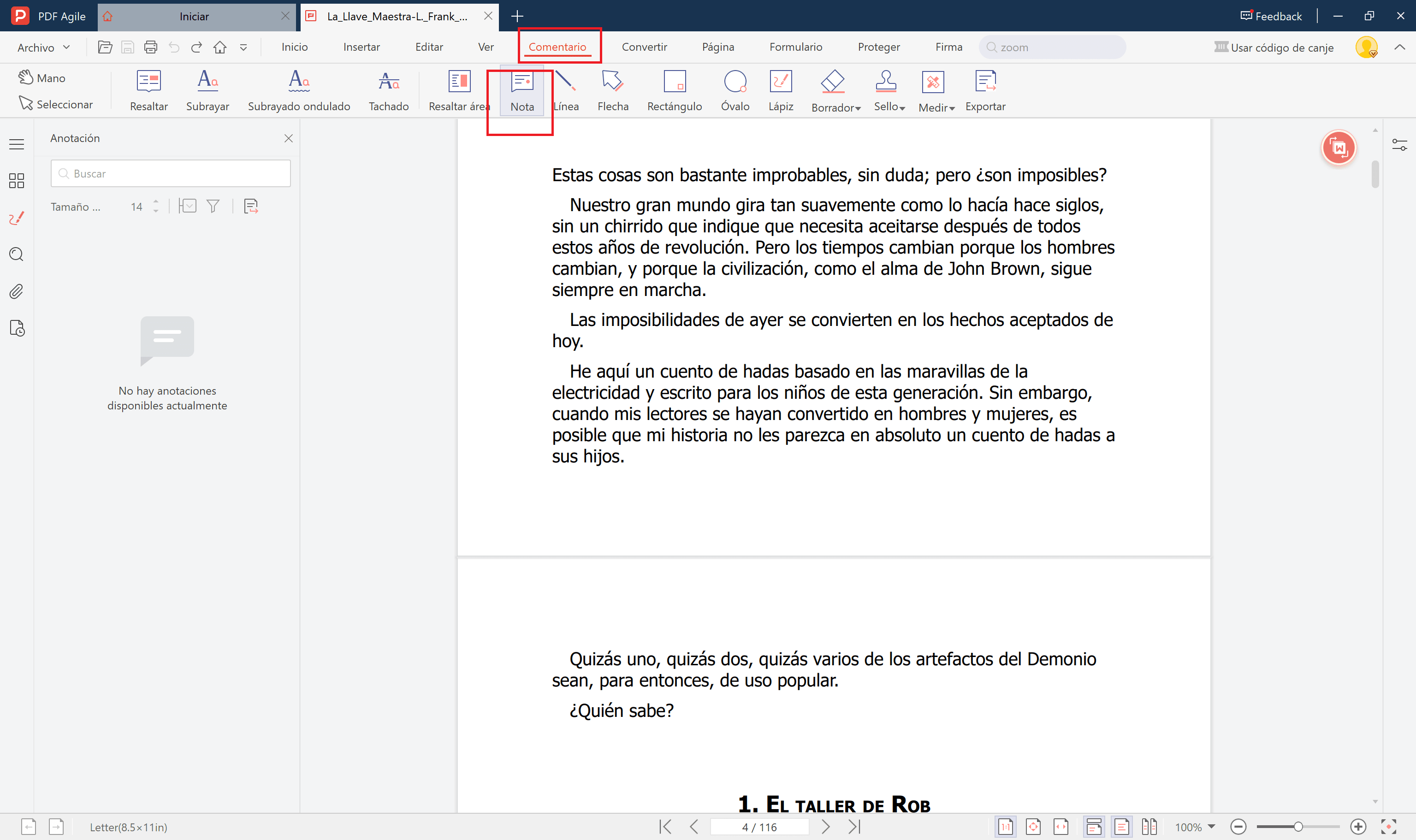 Utilizar las herramientas de lectura de PDF Agile Anotaciones