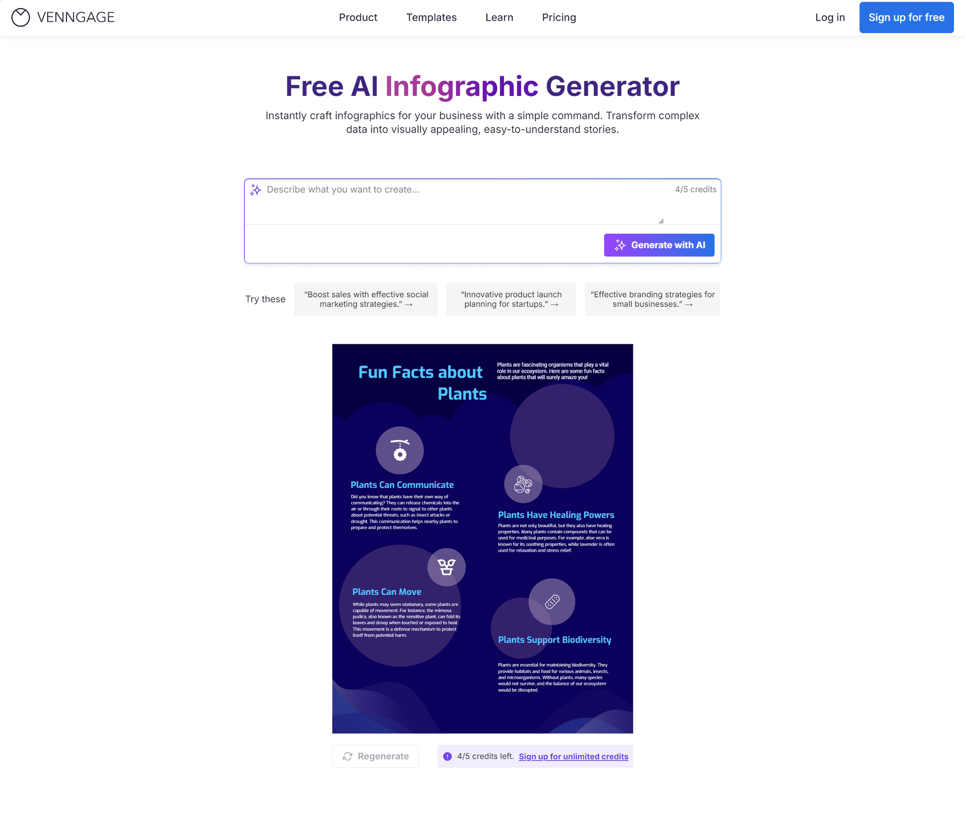 Venngage AI Infographic Generator