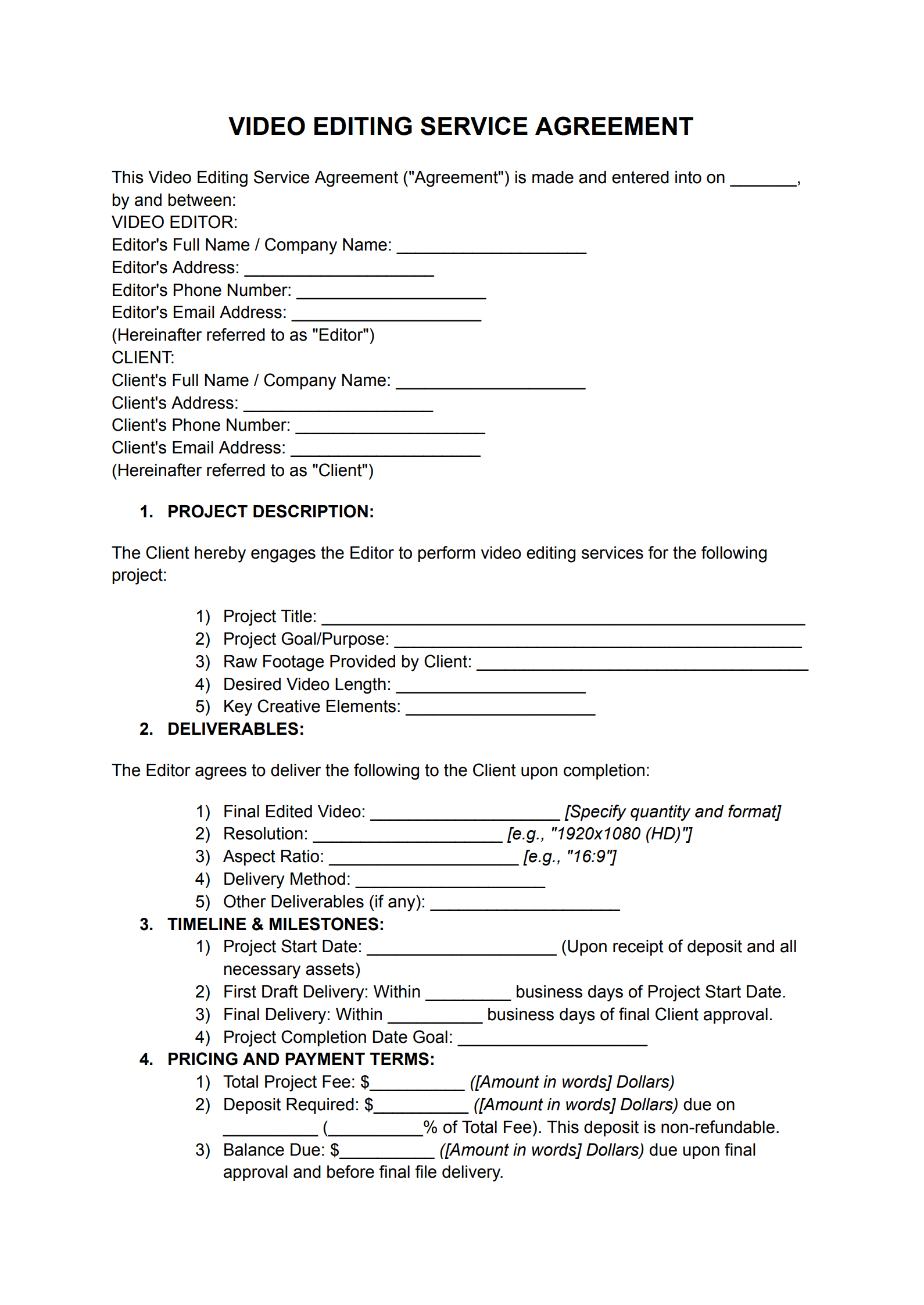 Video Editing Agreement Templates_page_1