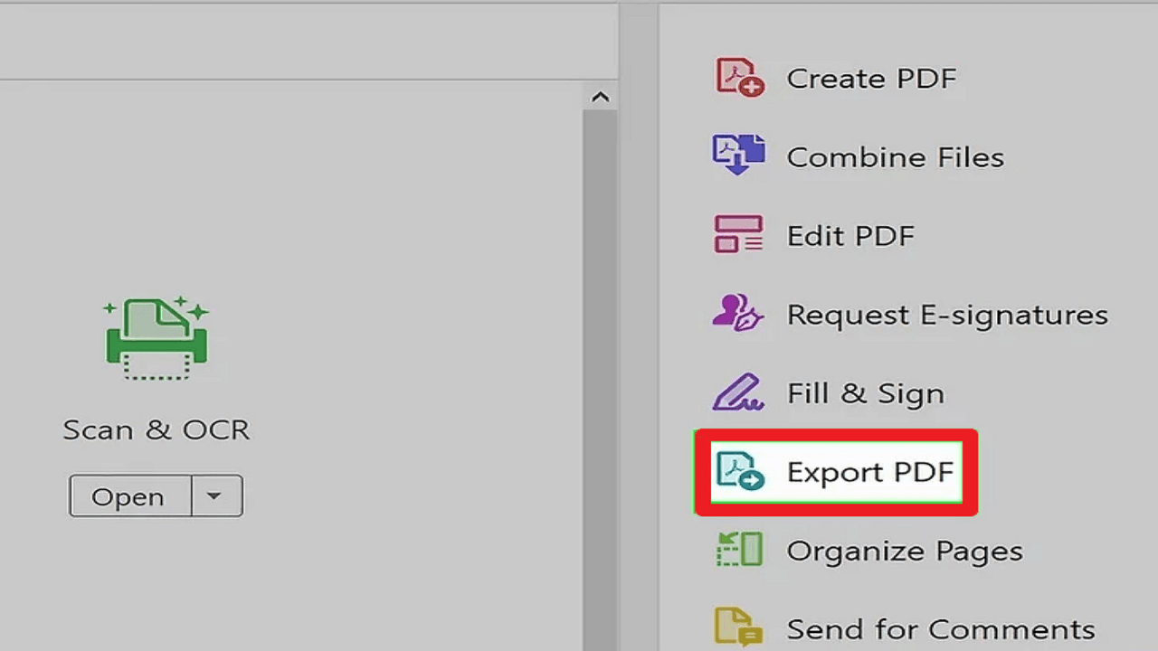 Werkzeuge → PDF exportieren