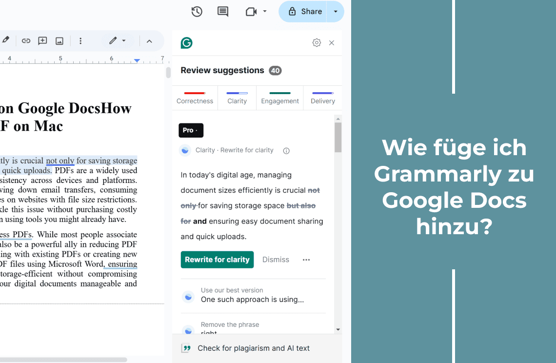 Wie füge ich Grammarly zu Google Docs hinzu?