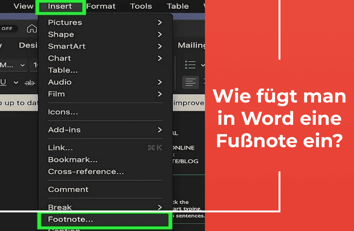 Wie fügt man in Word eine Fußnote ein?