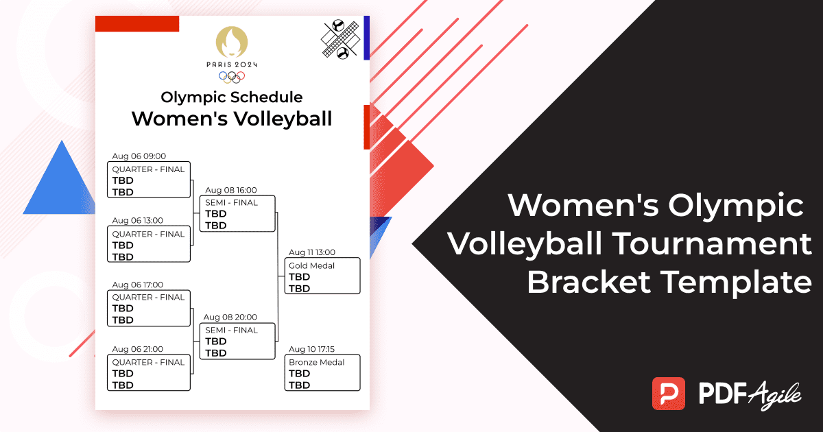 Women's Olympic Volleyball Tournament Bracket Template