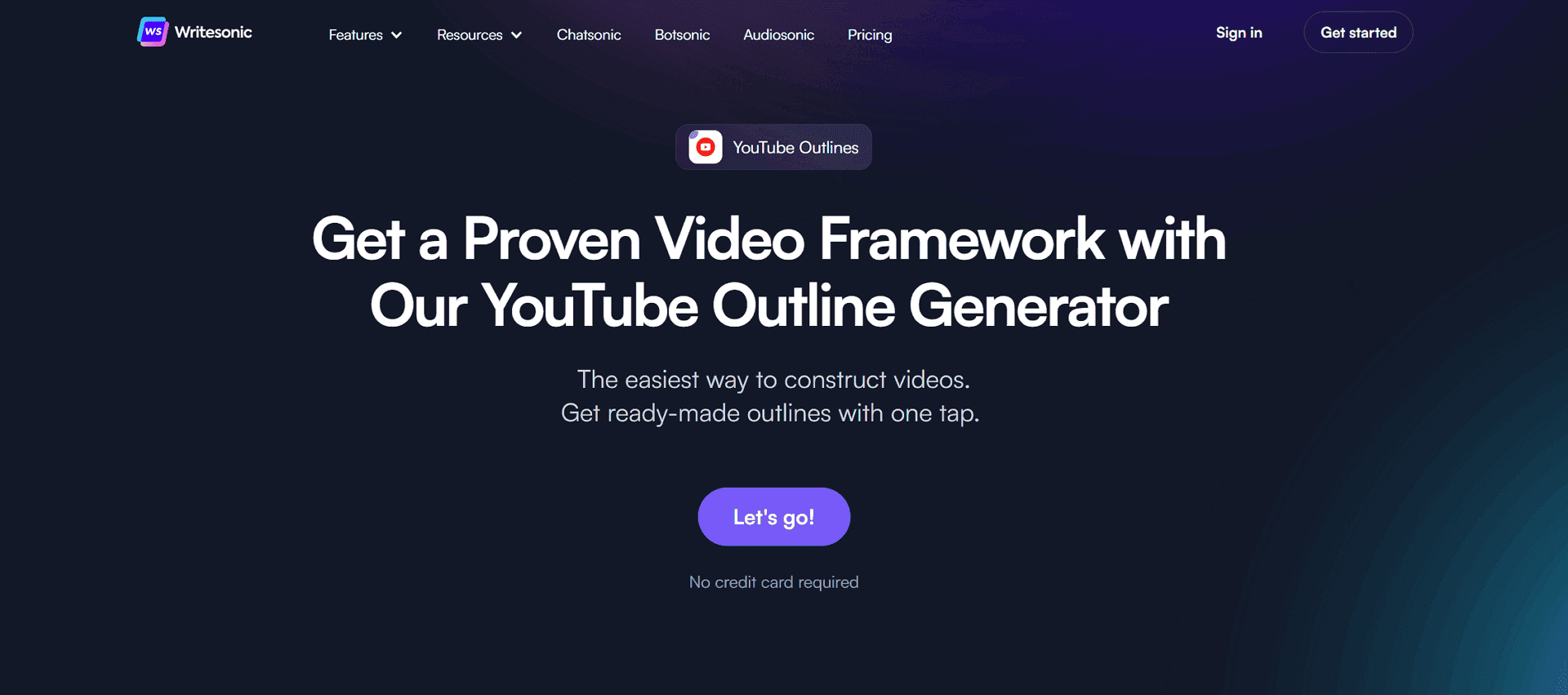 Writesonic YouTube Outline Generator