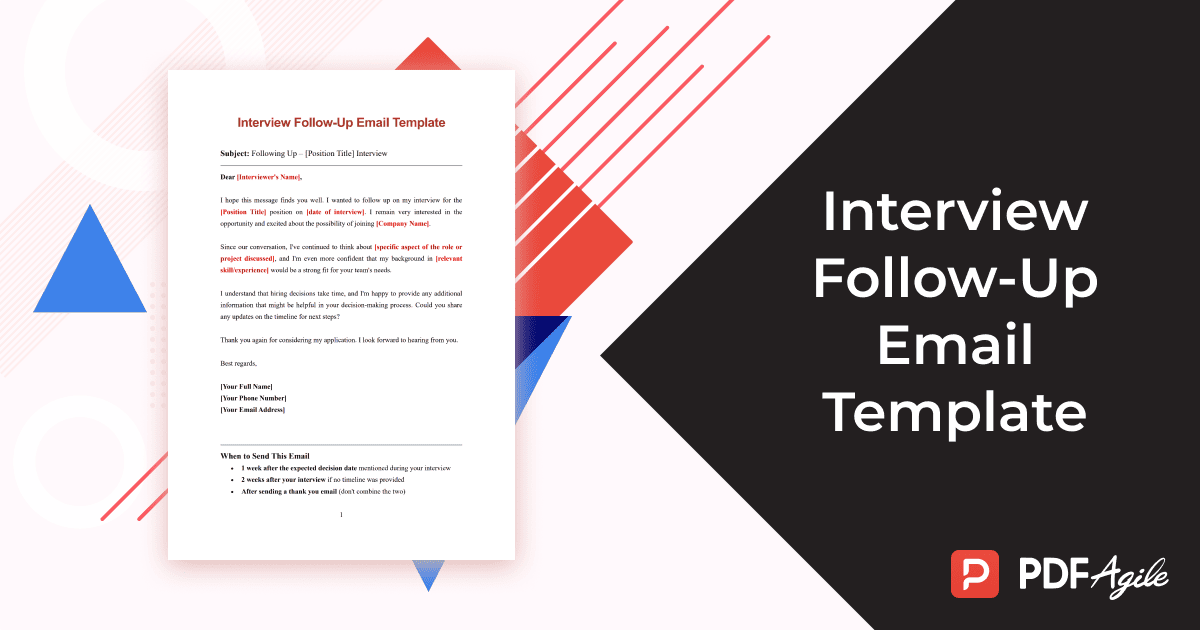 a free interview follow up email template