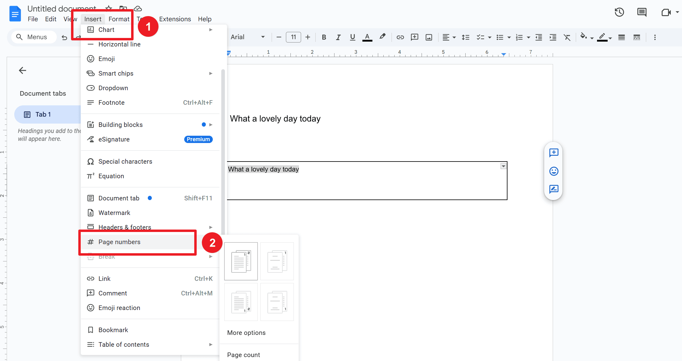 adding page numbers