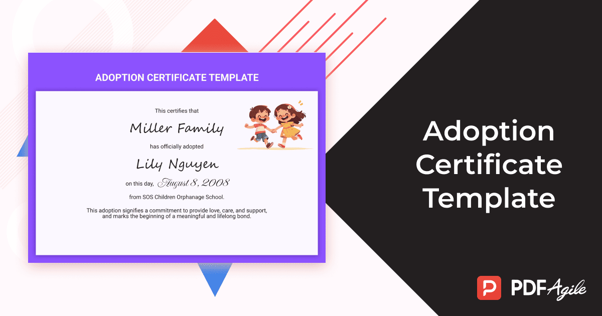 adoption certificate template