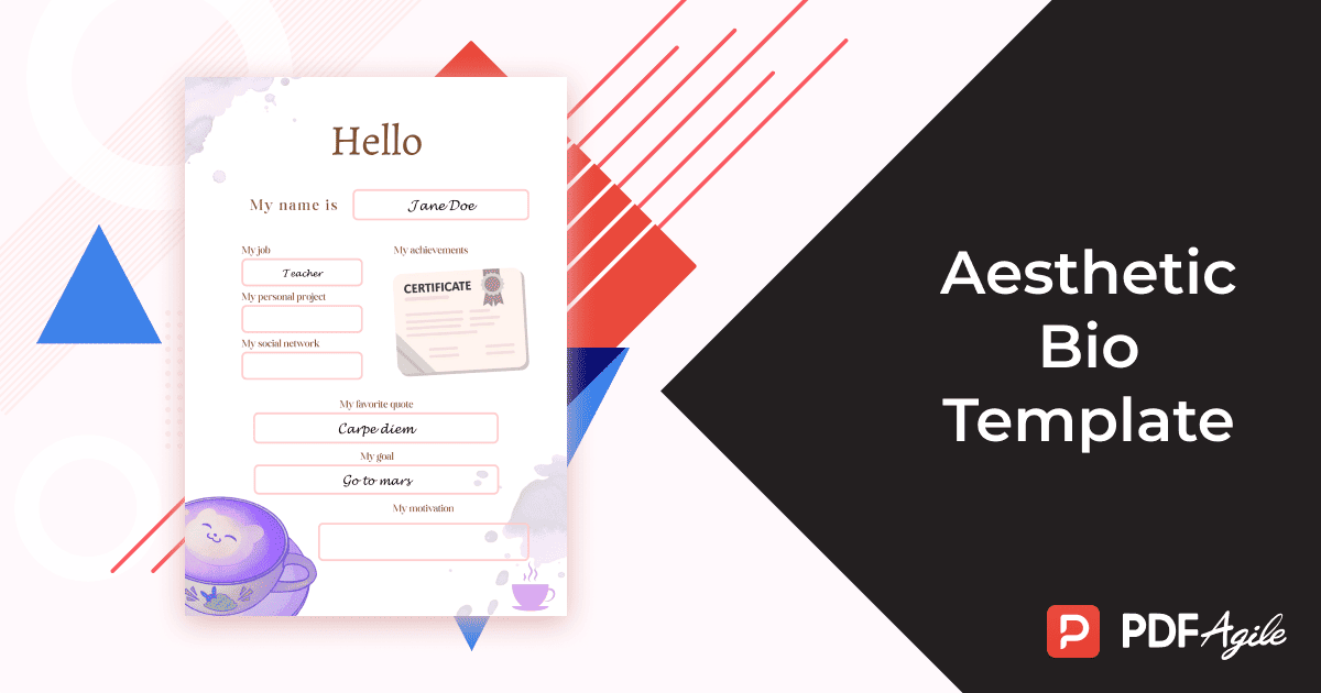 aesthetic bio template