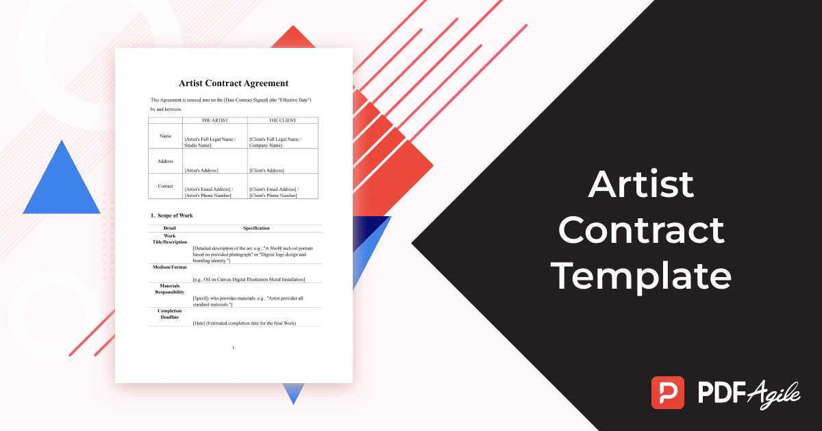artist contract template