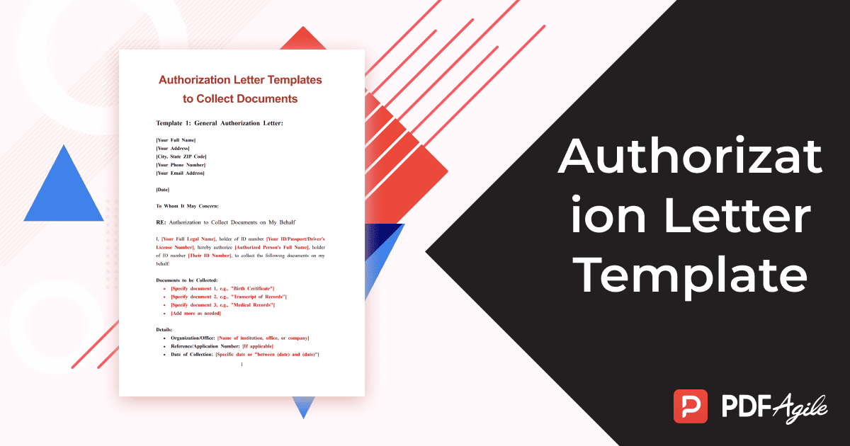 Authorization Letter Template to Collect Documents Free Download