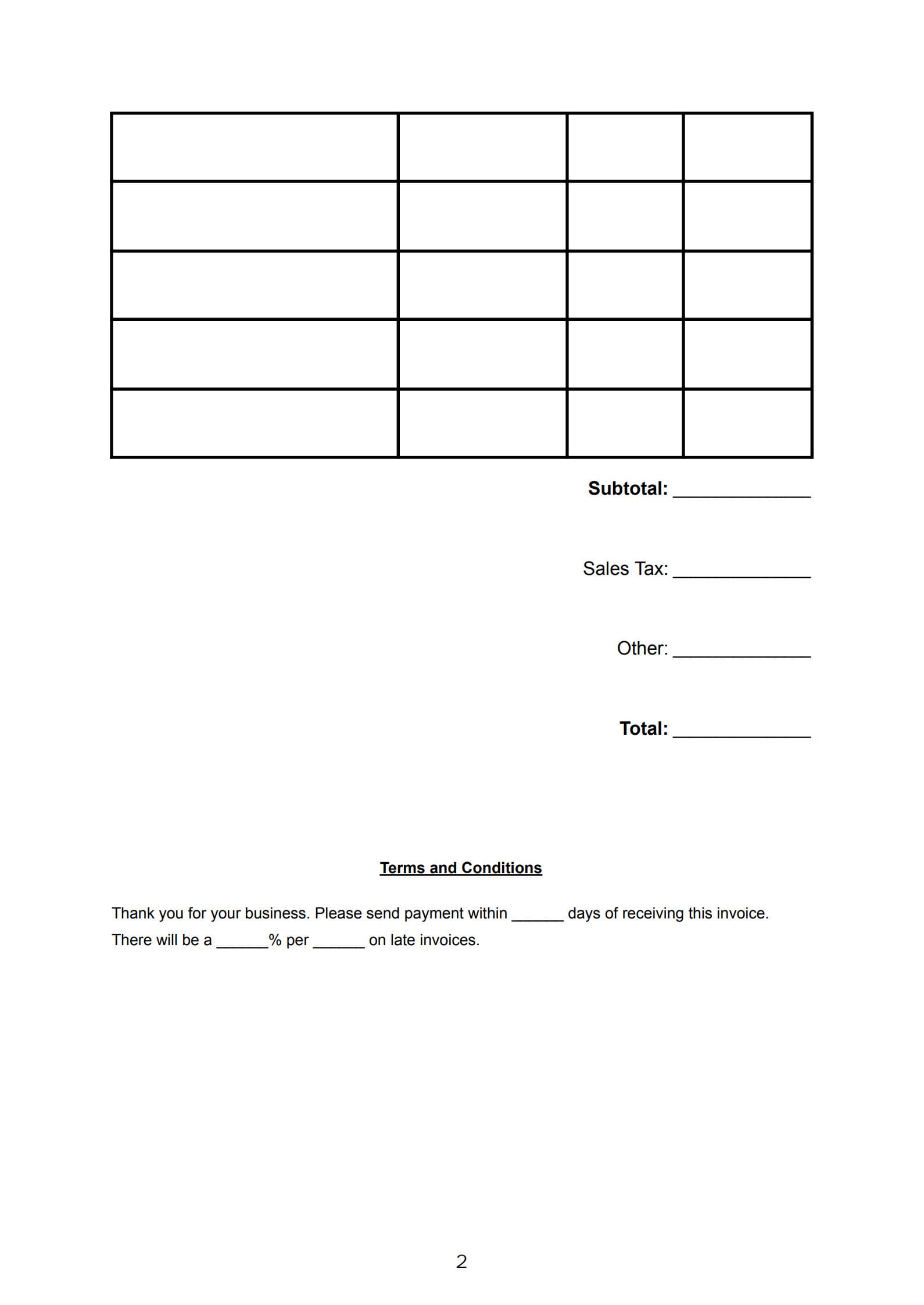 auto repair invoice template