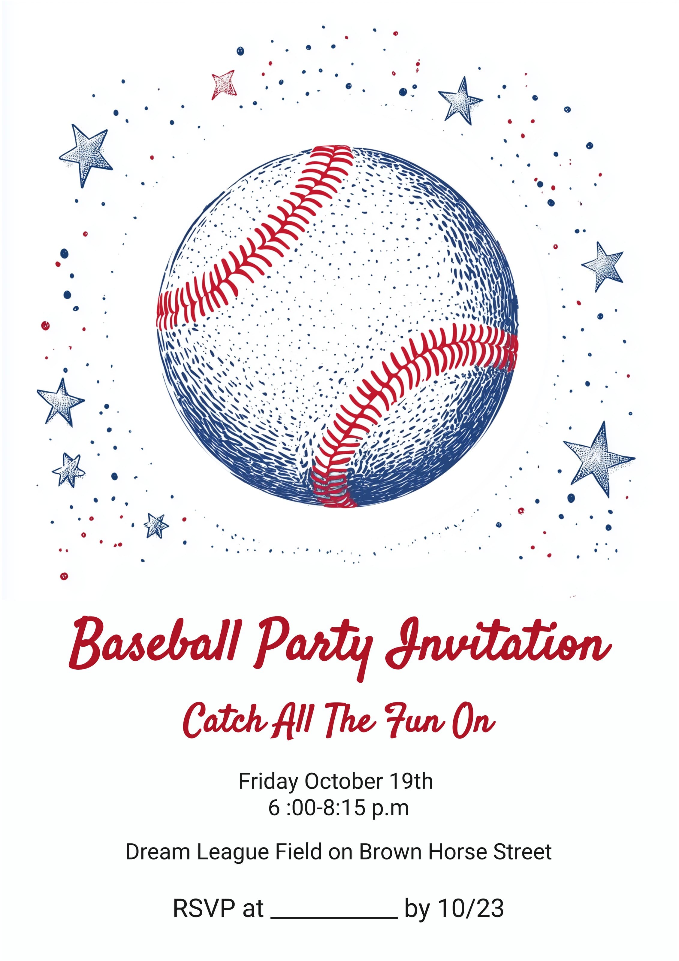 baseball party invitation template