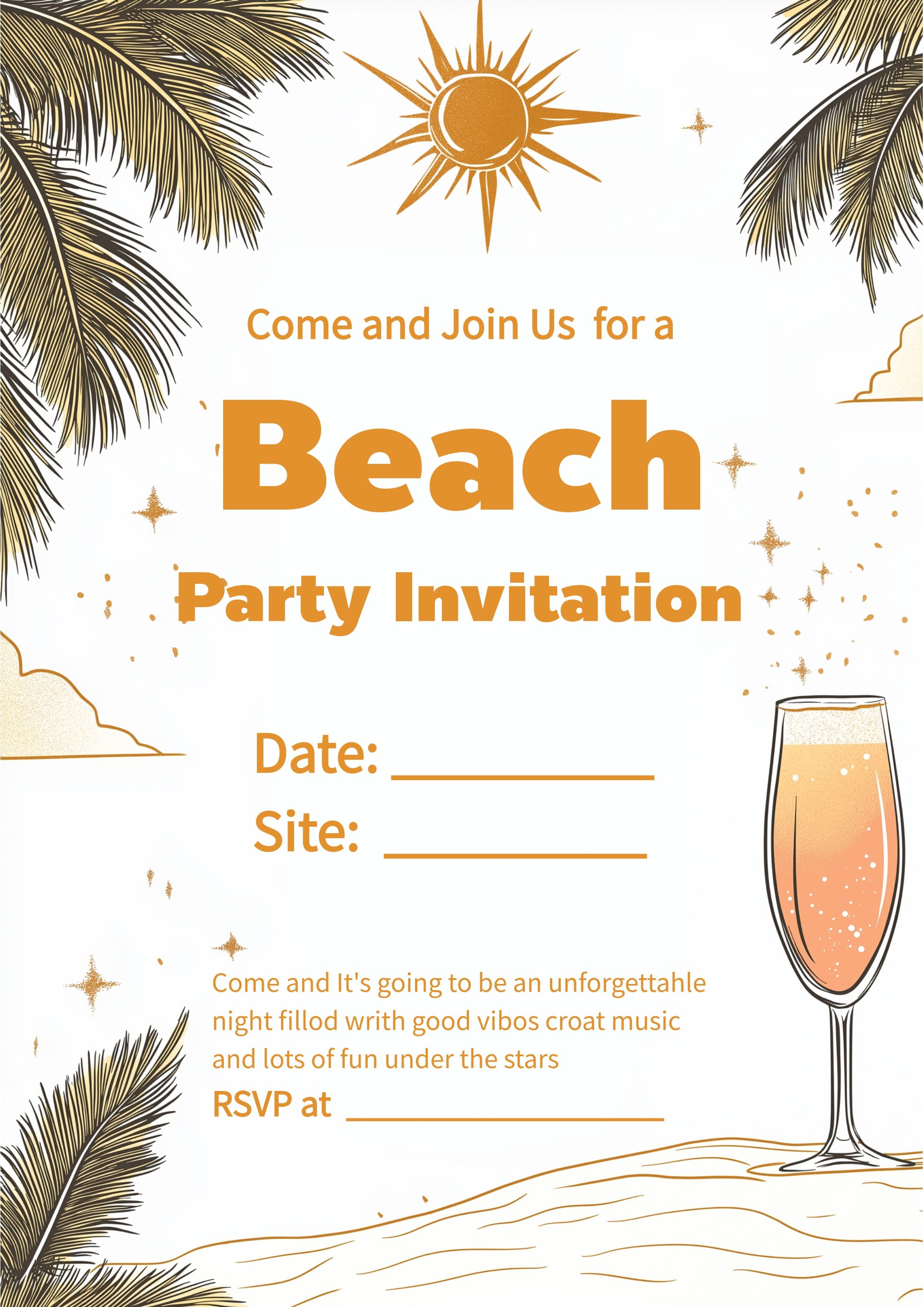 beach party invitation