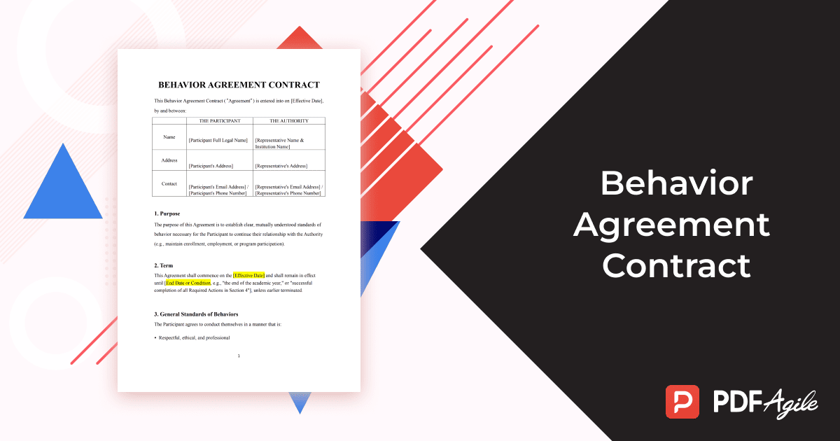 behavior agreement contract