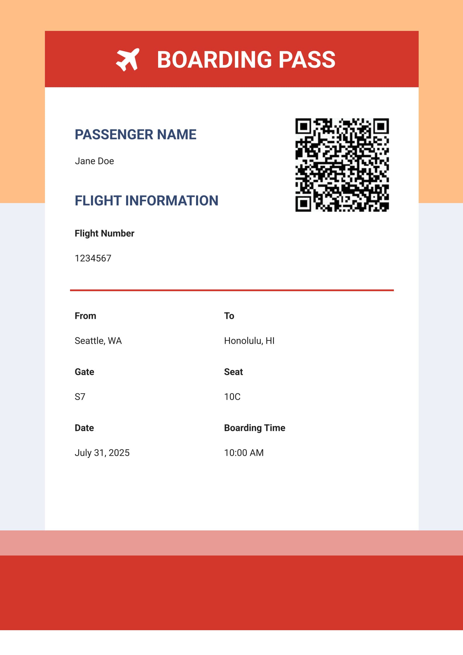 editable boarding pass