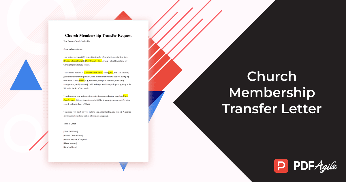church membership transfer letter