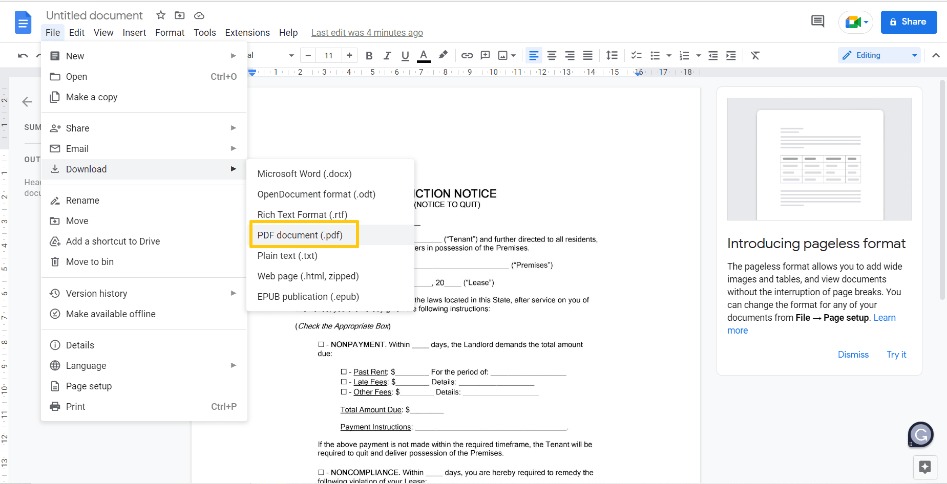 click on the PDF Document button.png