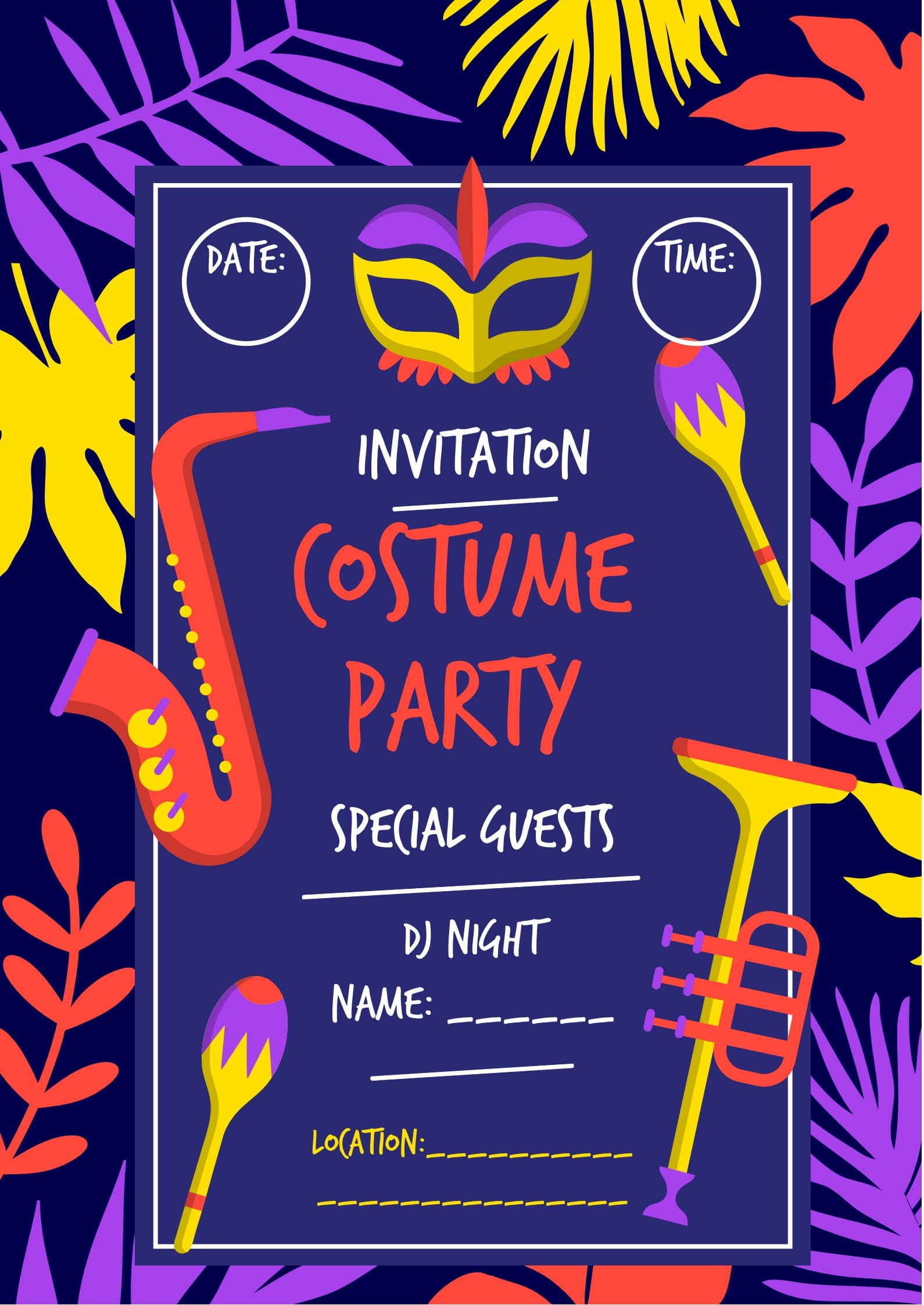 costume party invitation template