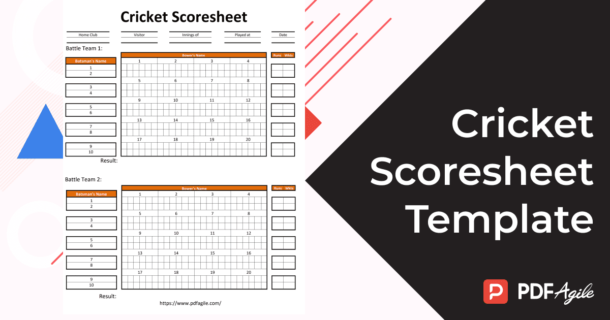 cricket scoresheet template