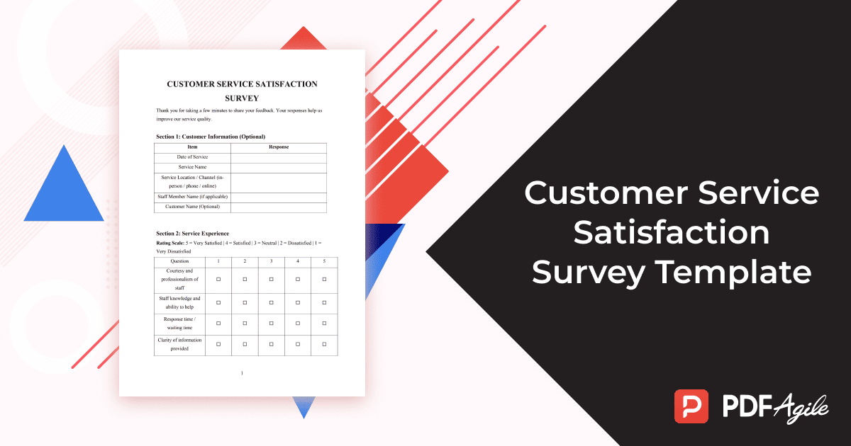 customer service satisfaction survey template