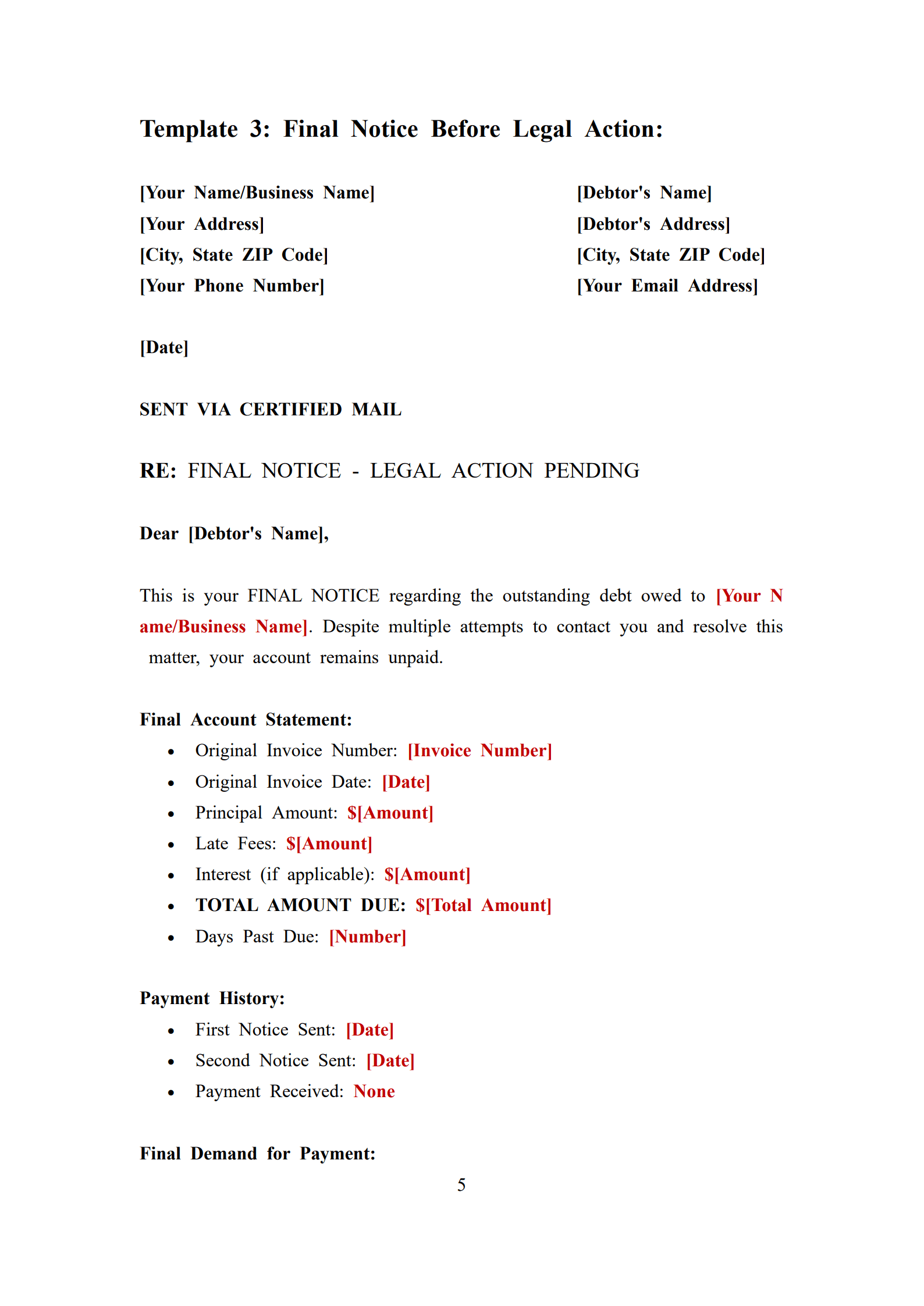 Debt Recovery Letter Templates_5