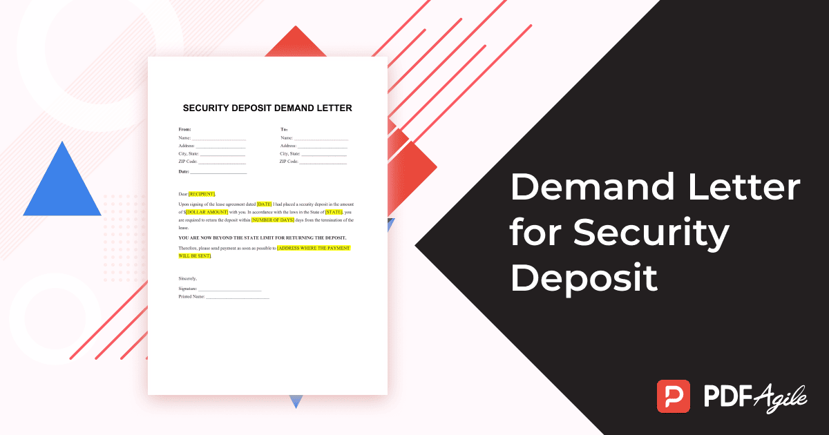 demand letter for security deposit