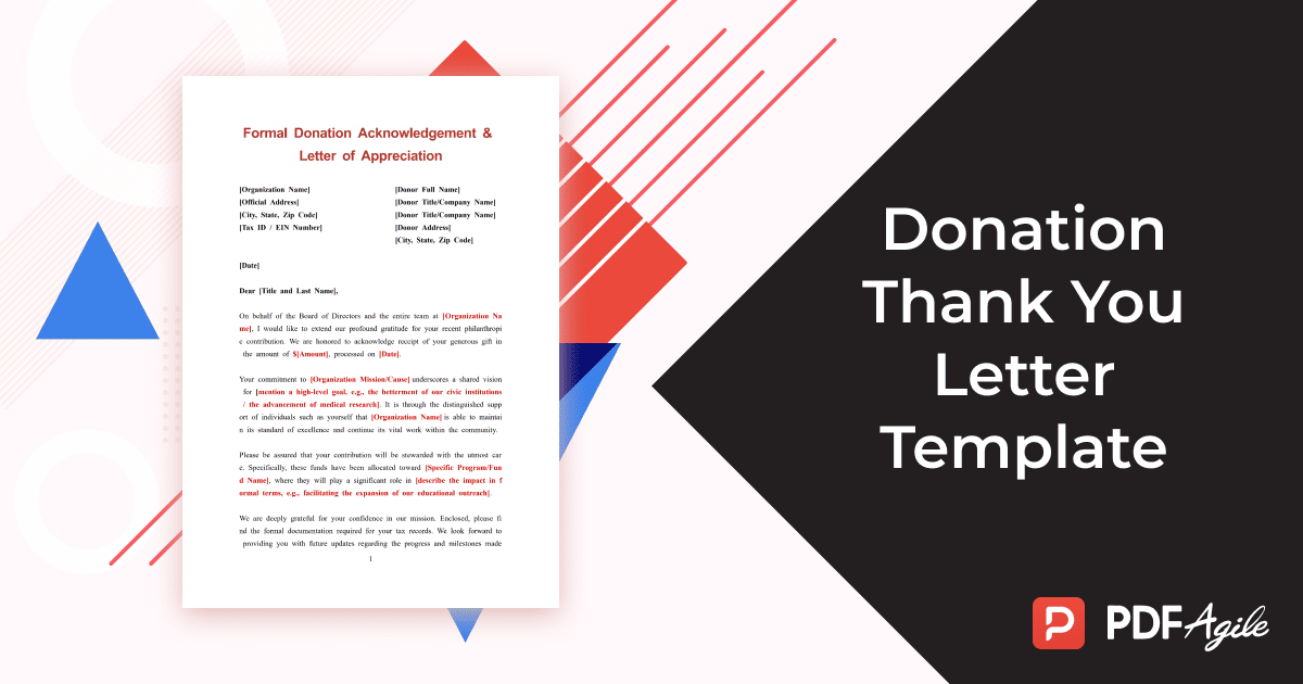 donation thank you letter template free download