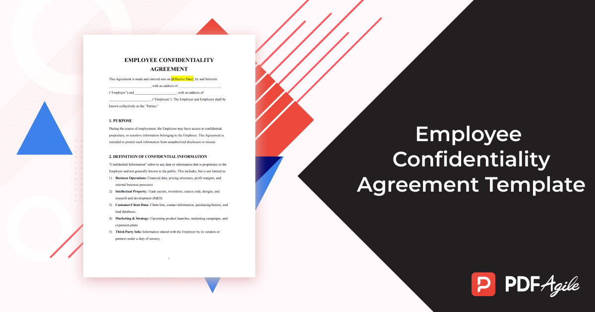 employee confidentiality agreement template