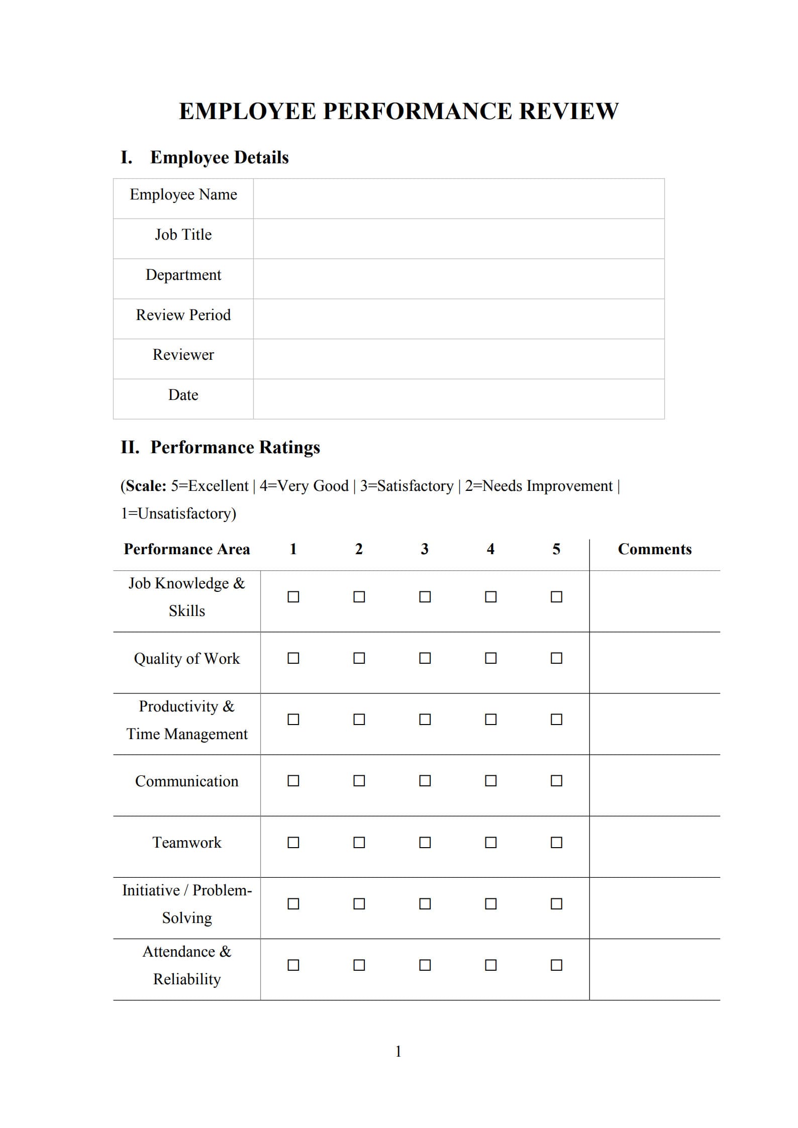 employee review template 1