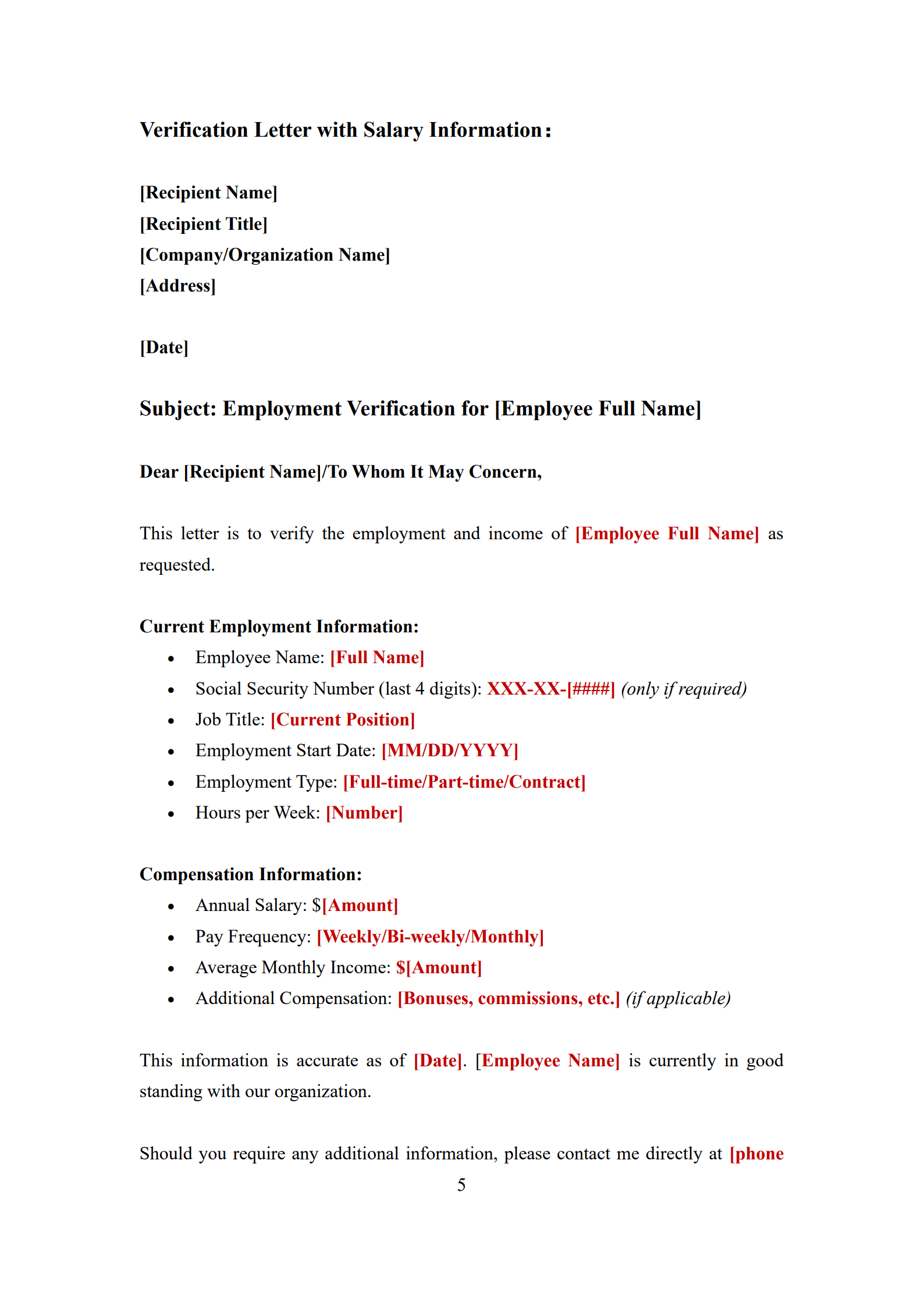 Employment Verification Letter Template_5