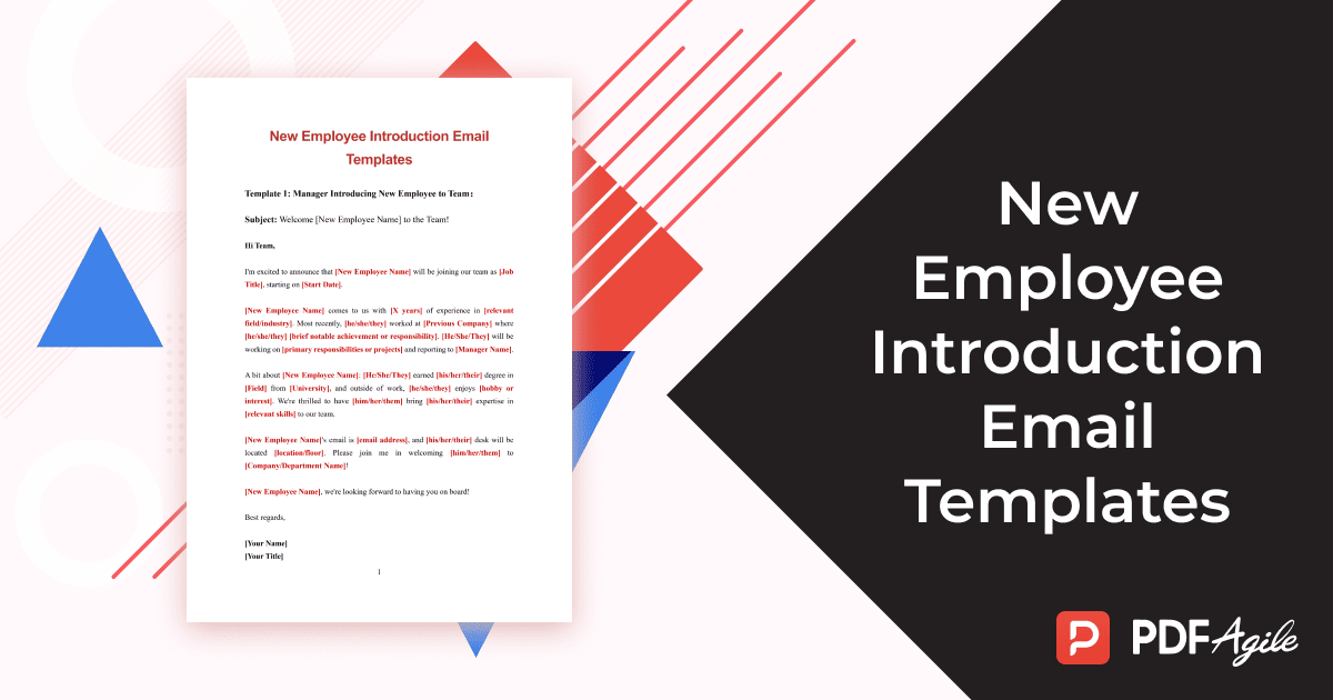 Free New Employee Introduction Email Templates