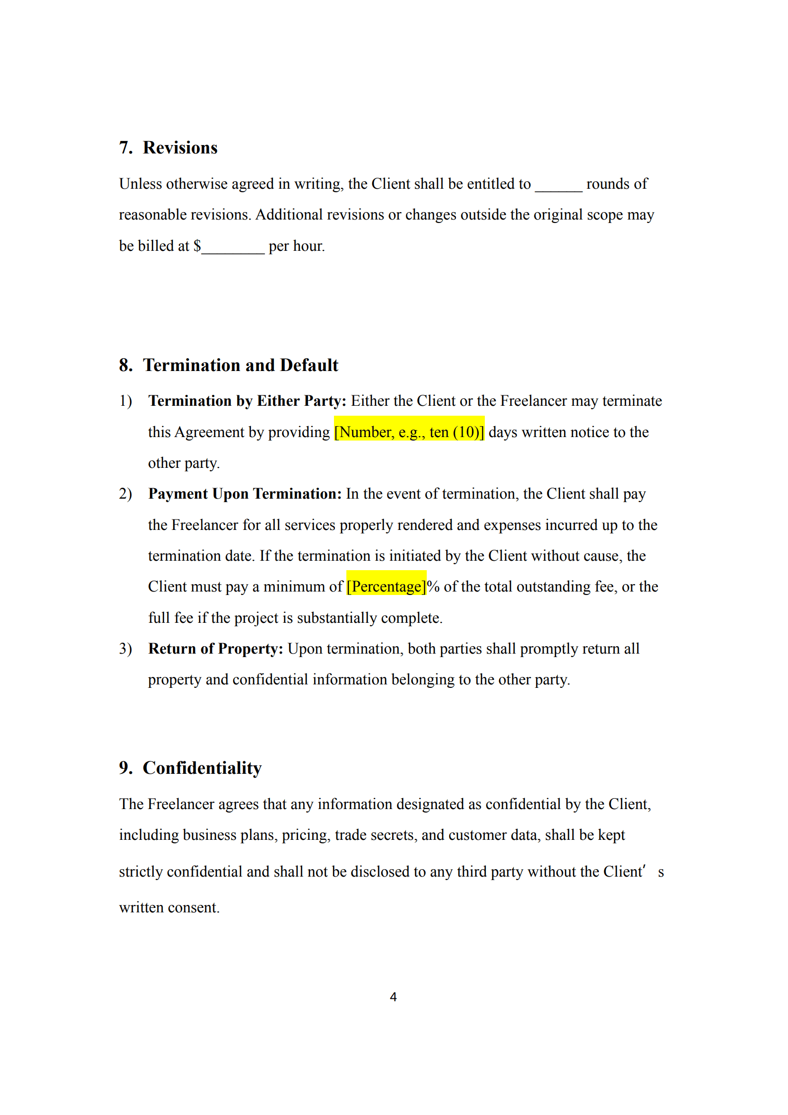 freelance contract template 4