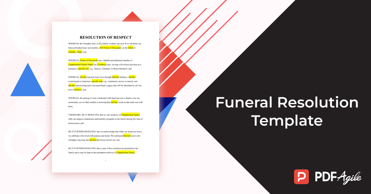 funeral resolution template
