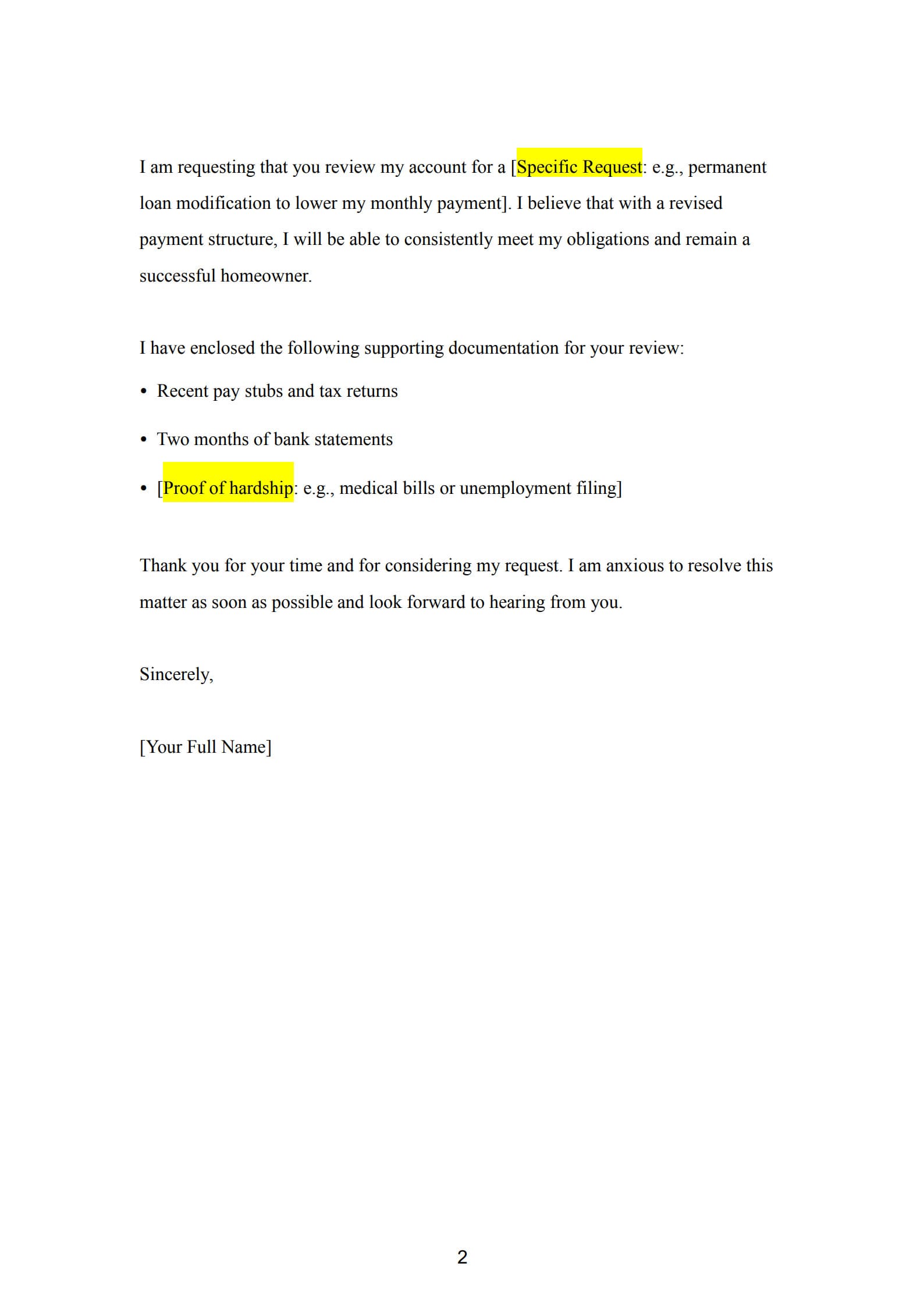 hardship letter example 4