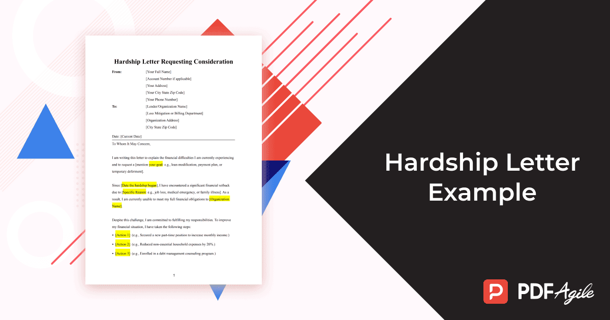 hardship letter example