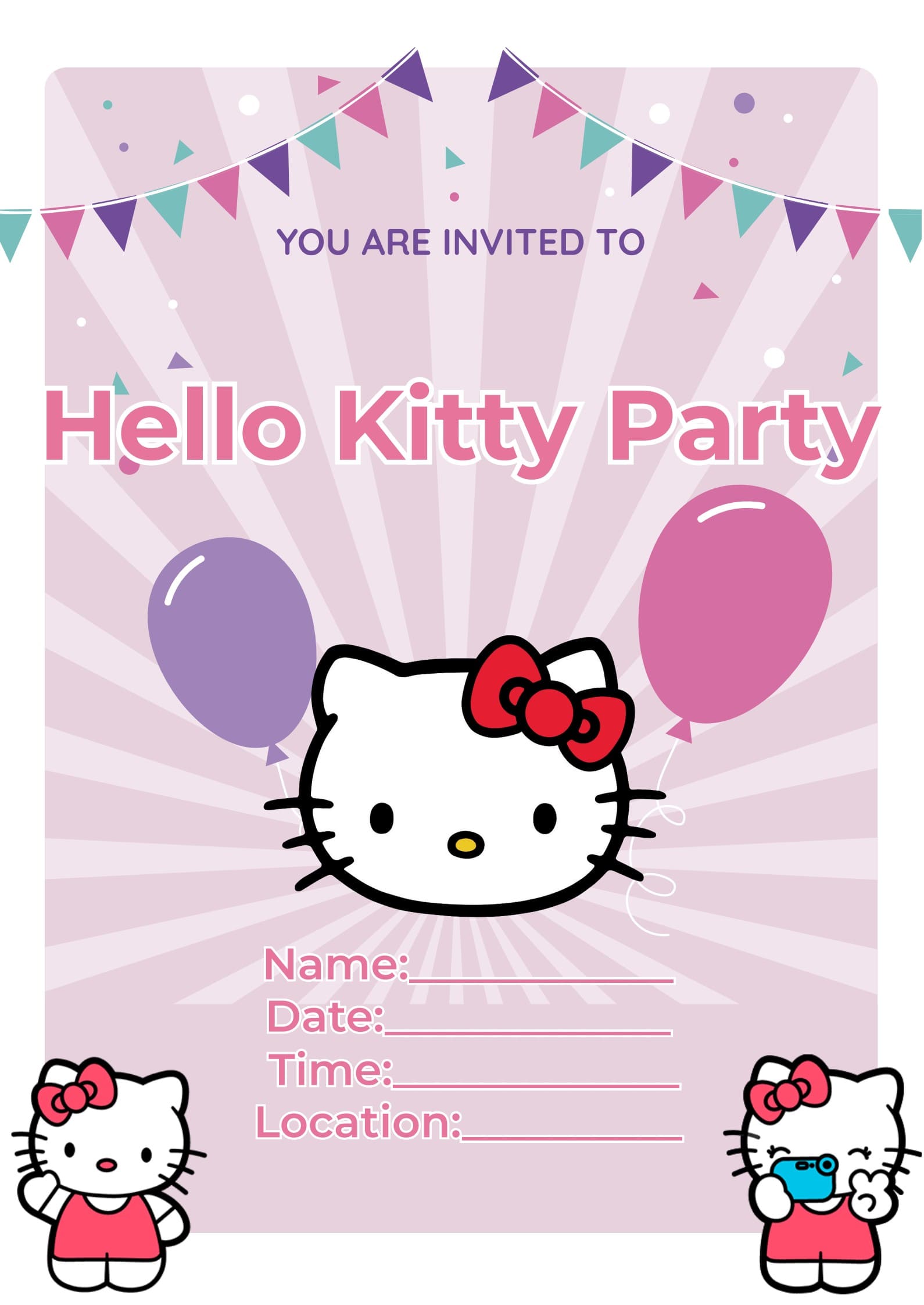 hello kitty party invitation