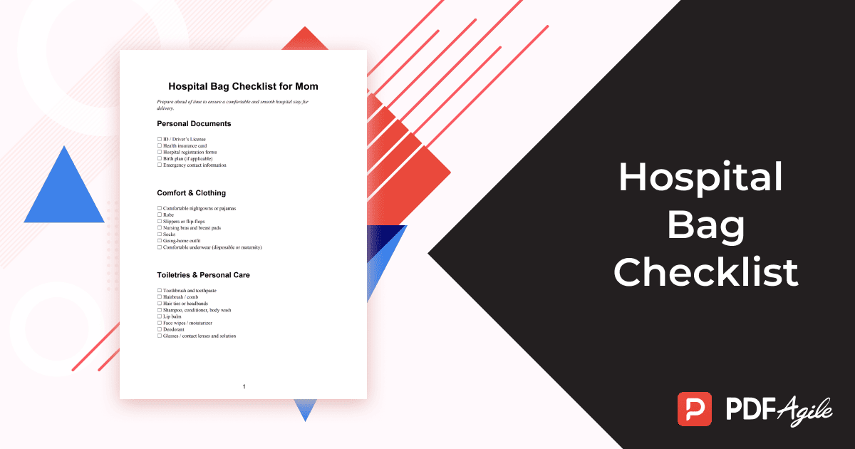 hospital bag checklist