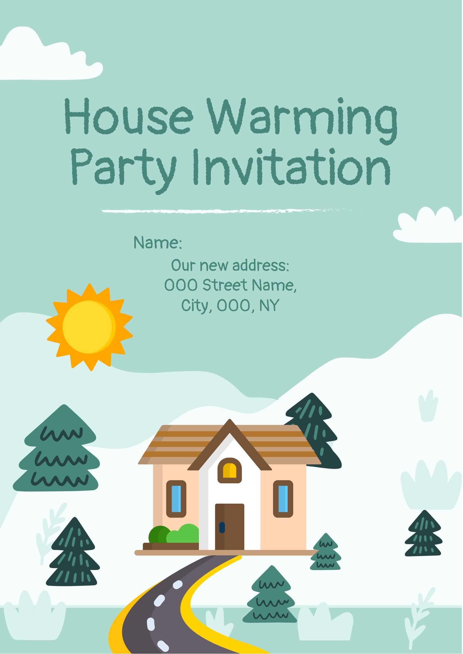 house warming party invitation template