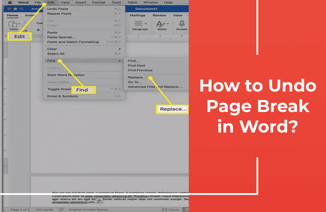 how to undo page break in word